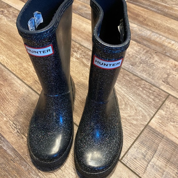 Hunter Sparkling Black Rain Boots - Picture 1 of 5